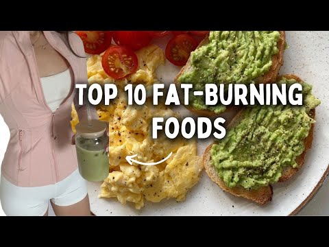 A colorful plate of healthy foods recommended for daily consumption to support weight loss and fat burning.