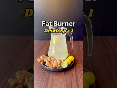 Glass of lemon ginger detox water for fat burning and weight loss