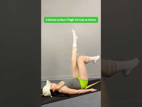 woman doing home exercises to slim inner front and back thighs without equipment