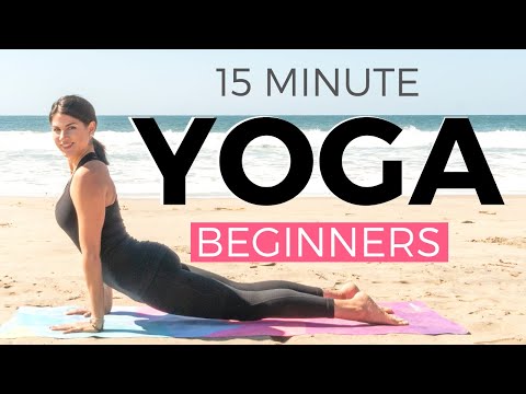 Beginner doing a 15-minute morning yoga routine for weight loss at home