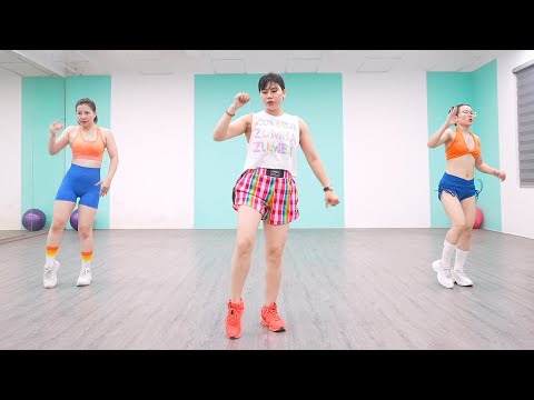 Woman doing fat burning aerobic workout for fast weight loss at home